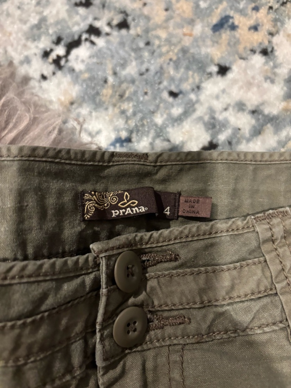 Prana Olive Green Women's Button-Front Pants capris